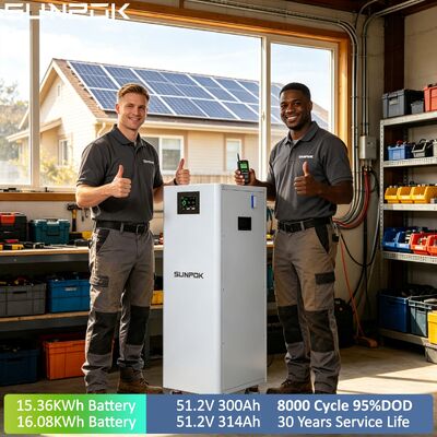 SUNPOK Touching Screen 51.2V 300Ah 15kWh 314Ah 16kwh Lifepo4 Lithium Solar Battery Floor Mounted Home Energy Storage System