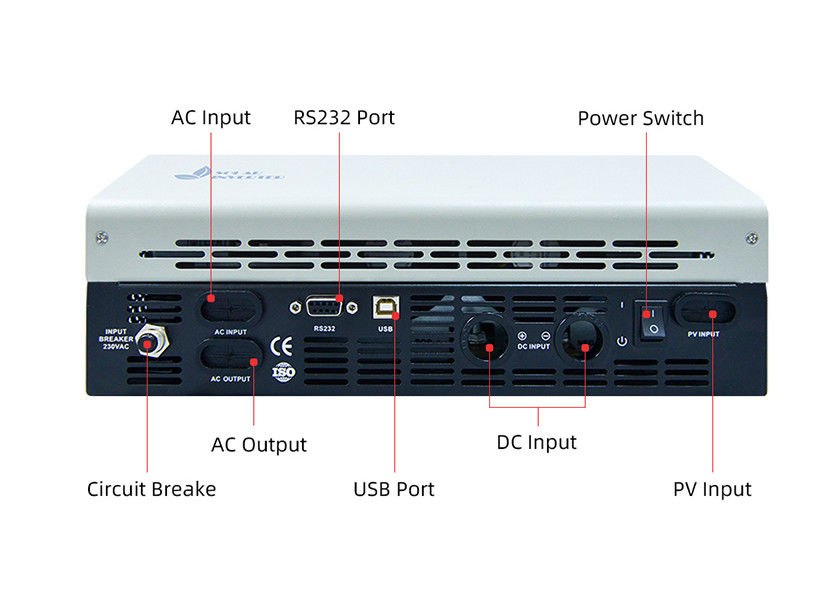 LCD Ekran Kapalı Izgara İnvertör 5kw 3kw 230V Güneş Enerjisi İçin Tek Fazlı