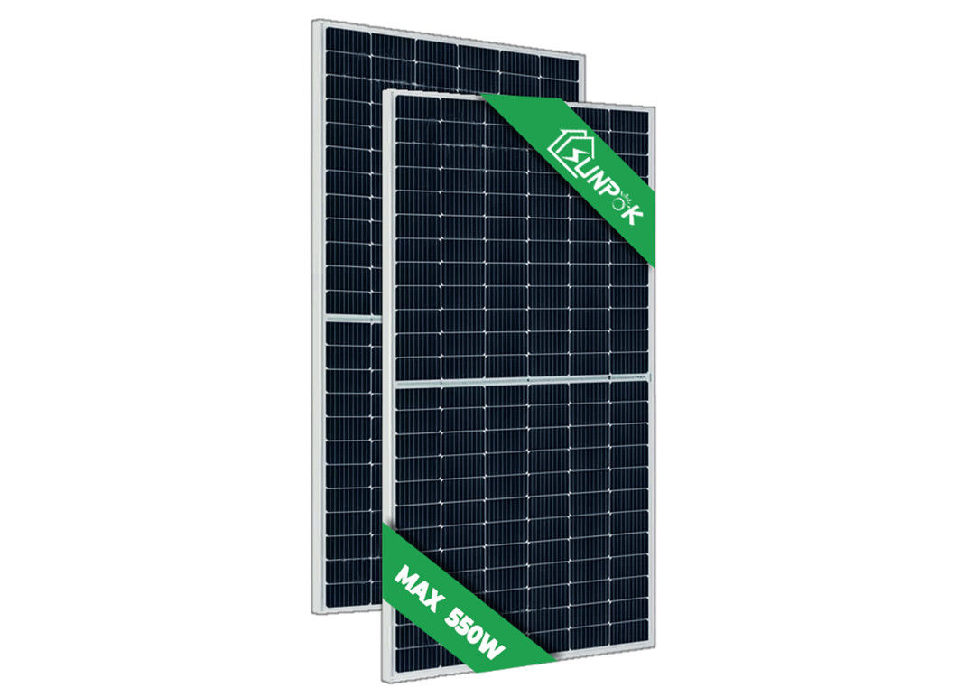 Siyah 450W 550W 600W Mono PV Paneller Yarım Hücreli PV Modülü Silikon Güneş Pilleri 12BB