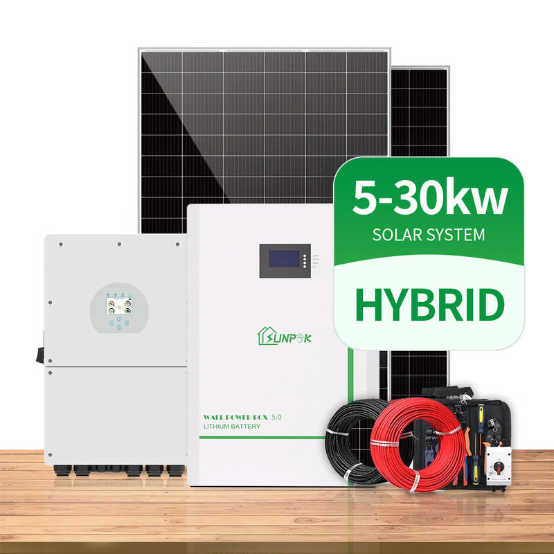 5KW 10KW 15KW Açık Kapalı Izgara Hibrit Güneş Enerjisi PV Panel Ev Depolama Sistemi ile Duvara Monte