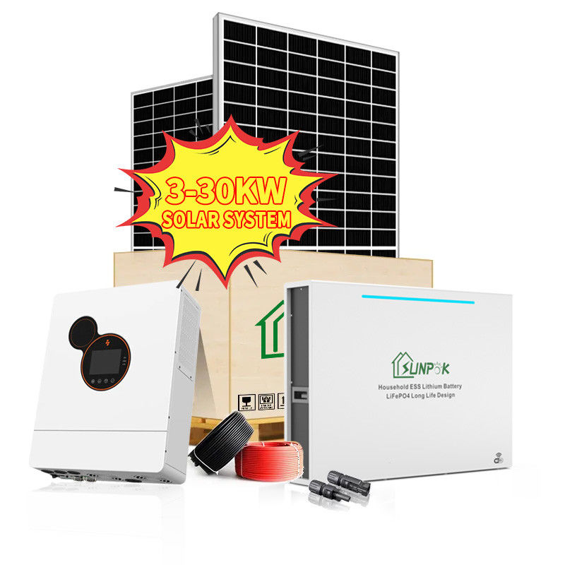 3 Faz 5Kw 8Kw 10Kw 48V Hibrit Güneş Sistemi Kiti Komple Güneş Enerjisi Sistemi