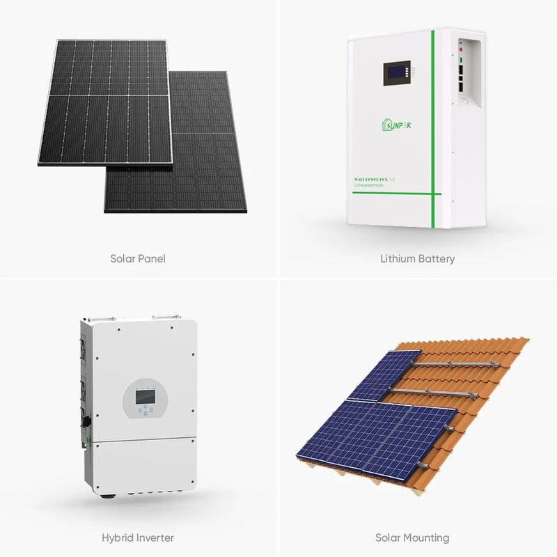 Prefabrik Evler için Sunpok 3kw 5kw 10kw güneş ev sistemi 10 Kw Güneş Enerjisi Sistemi