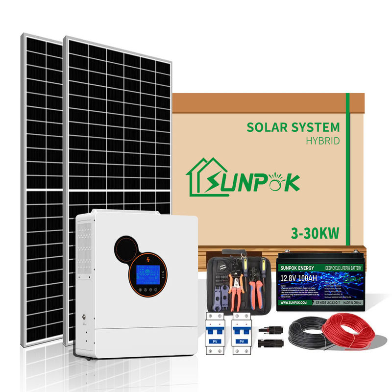 Akıllı Hibrit Güneş İnvertör Sistemi 10Kw 15Kw 20KW Şebekeden Bağımsız Konut Güneş Enerjisi Sistemleri