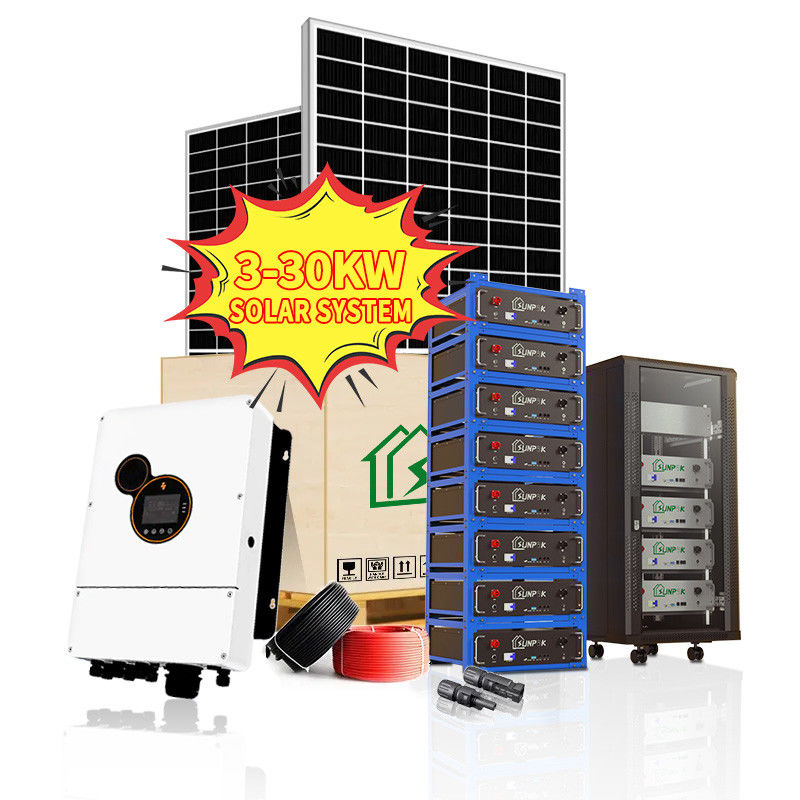 Evler İçin Hibrit Komple Kapalı Izgara Güneş Sistemi Güneş Enerjisi Ürünleri 15Kw