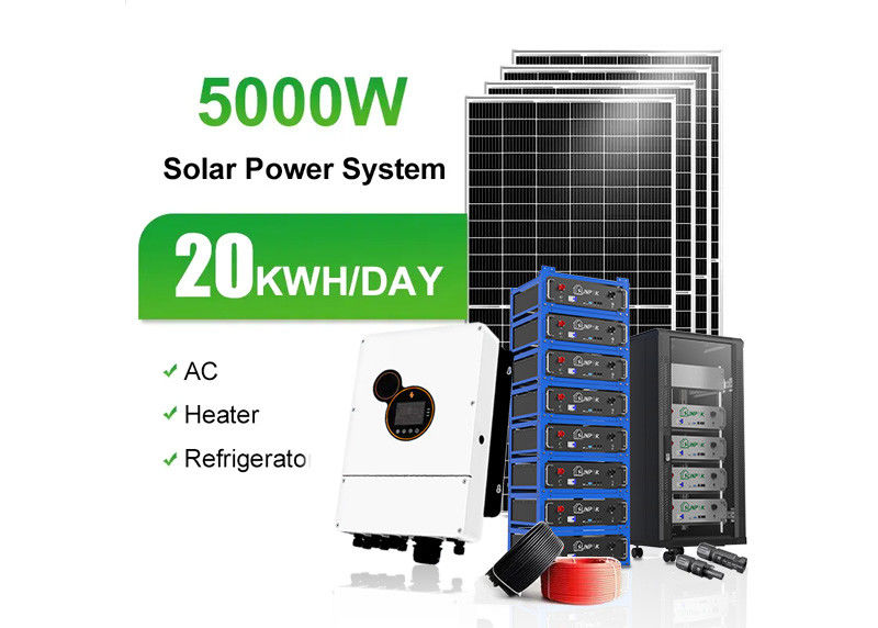 MPPT Kontrol İnce Film Güneş Panelleri 48V 200ah 10kwh 20kwh Çatı Montaj Güneş Rafı