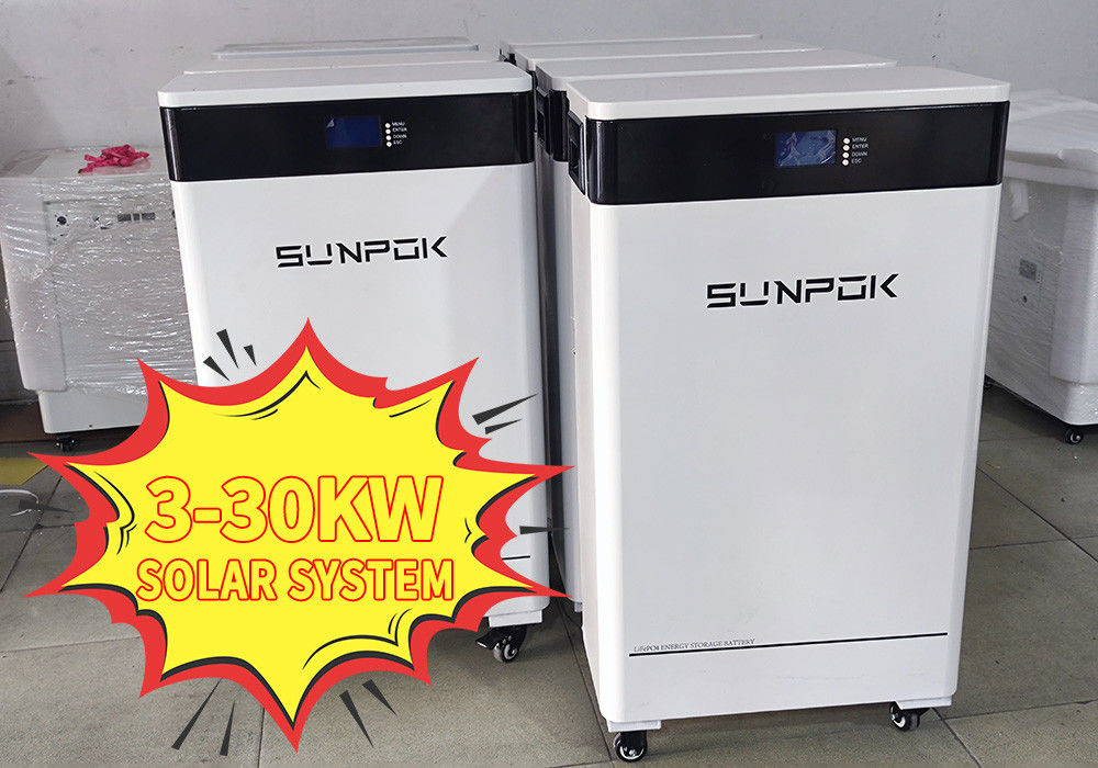 Hibrit güneş enerjisi sistemleri 30kw 20kw 10kw Enerji depolama sistemleri 3 Faz 40kwh Lityum pil güneş sistemi