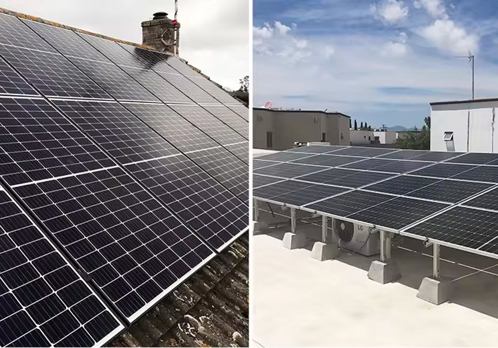 Hibrit Şebeke dışı Güneş Enerjisi Çatı Monokristalin Silikon 3KW 5kw 30kw Güneş Sistemi