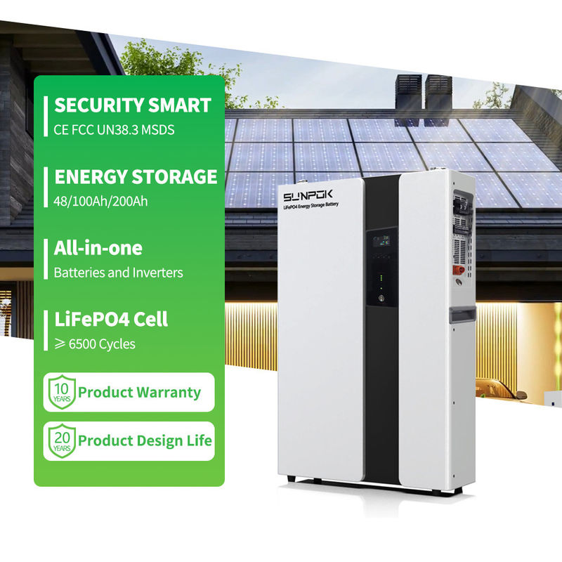 Sunpok Enerji Ev Batarya Depolama Sistemi Güneş Üzerine Yüklenen Lityum Bataryaları İçin Hepsi Bir