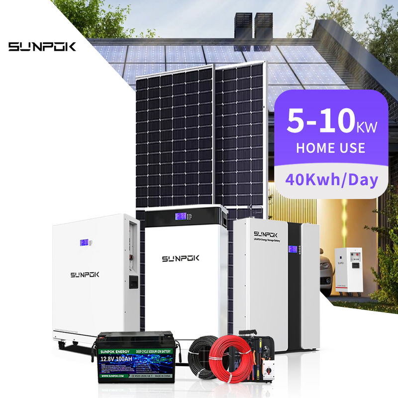 Tam 30kw Off-Grid Hibrit Güneş Pil Sistemi Güneş Ev Kullanımı 5kw 8kw 15kw Kits
