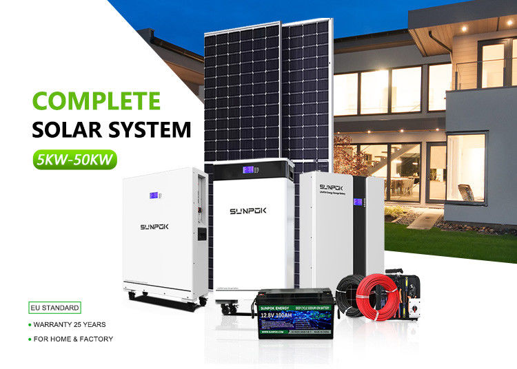 Hibrit Güneş Enerjisi Değiştiricileri Sistemler için Lityum Pilleri 5kw 15kw 30kw Şebekeden Dışarı Ev Sistemi