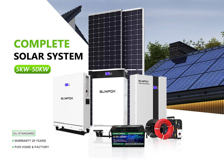 Tam Güneş Sistemi 15Kw 10Kw Şebeke Kapalı Güneş Pilli Fotovoltaik Panel Sistemi Özel Güneş Enerjisi Sistemleri