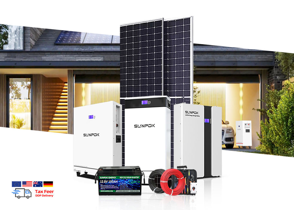 Ev Kullanımı Şebeke dışı Güneş Enerjisi Sistemi 1kw 3kw 5kw Tek Fazlı 230V Lityum Pilli Tam Kit