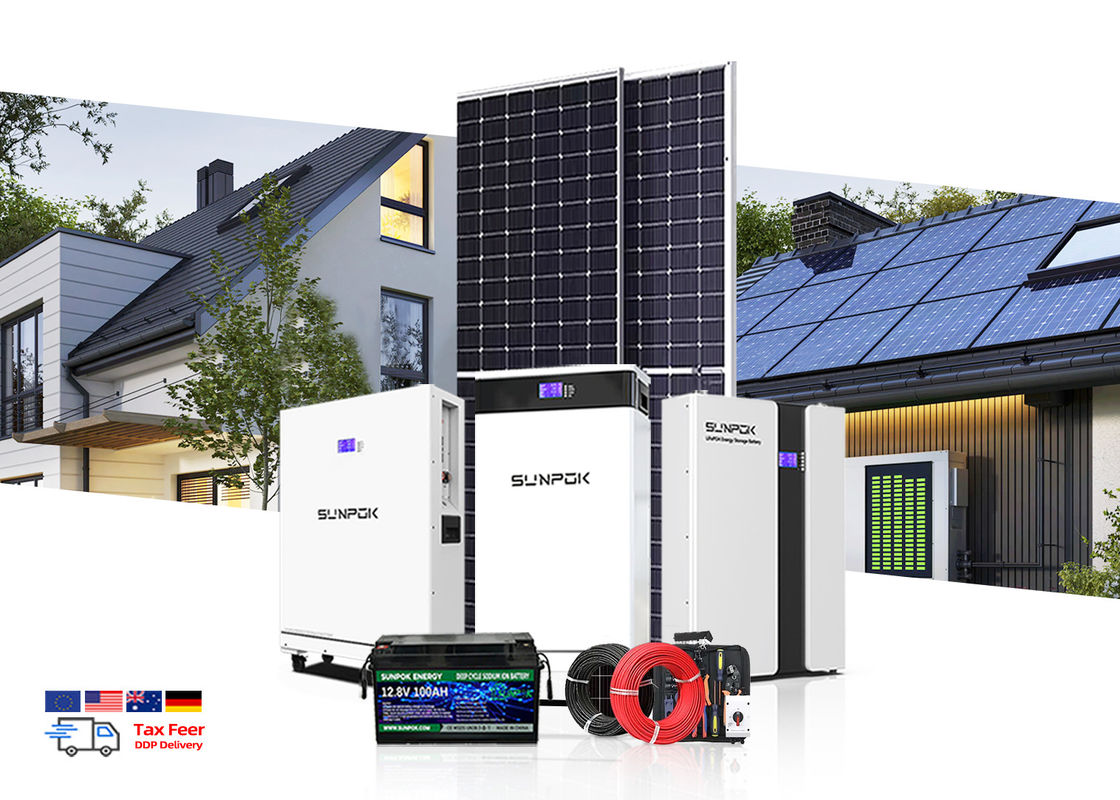 Şebeke dışı Güneş Enerjisi Sistemi 10KW 5KW 15KW 30KW 20KW 10KW Ev için pilli güneş paneli sistemi