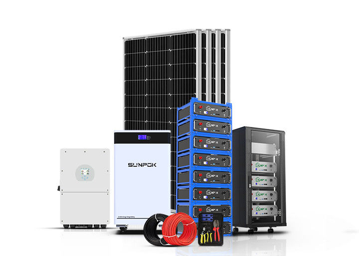 Şebeke dışı Fotovoltaik Güneş Enerjisi Sistemi 5Kw 10Kw 12Kw Tam Hibrit Güneş Enerjisi Sistemi Ev için Kit