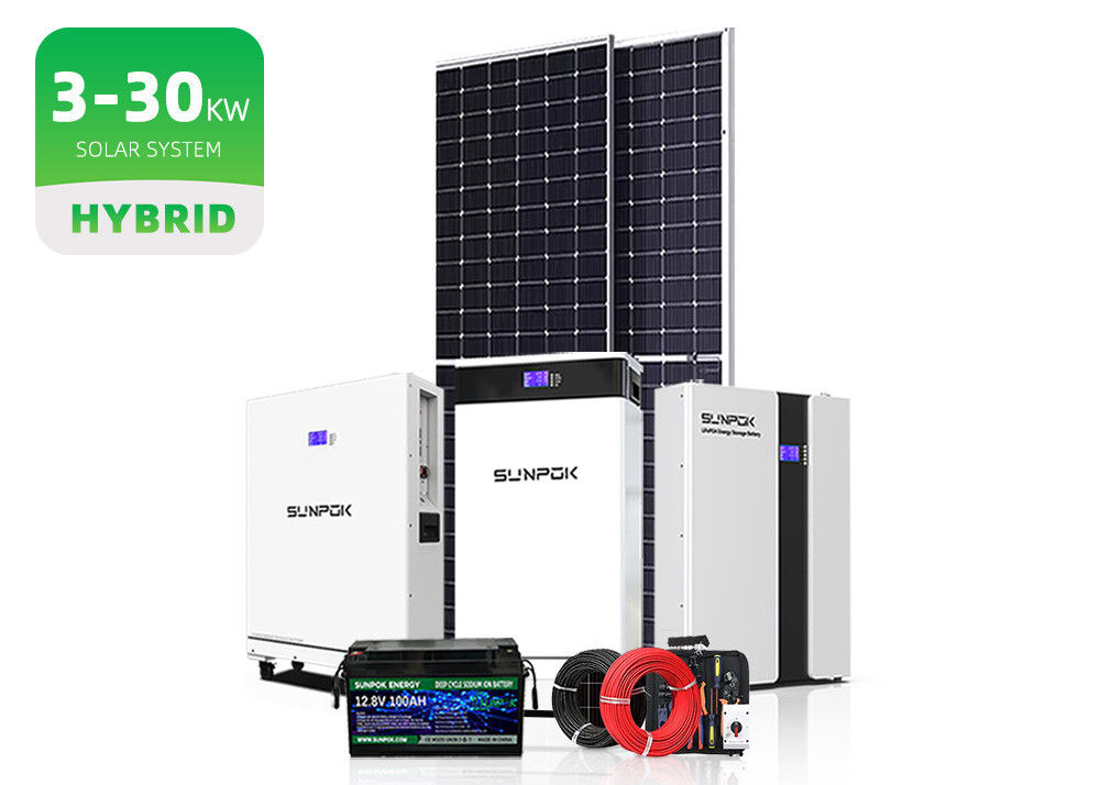 Şebeke dışı hibrit Güneş Enerjisi Depolama Sistemi 5Kw 10Kw 20Kw 10Kva Güneş Enerjisi Sistemi Enerji Depolama ile Şebeke dışı Tam Set