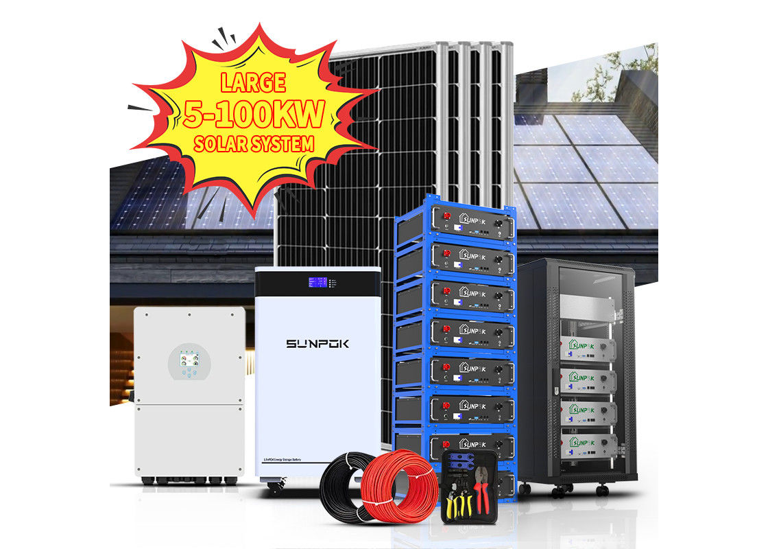 Şebekeden Dışarı Şebekede ve Hibrit Enerji Sistemi 3kw 5kw 10kw Güneş Enerjisi Sistemi