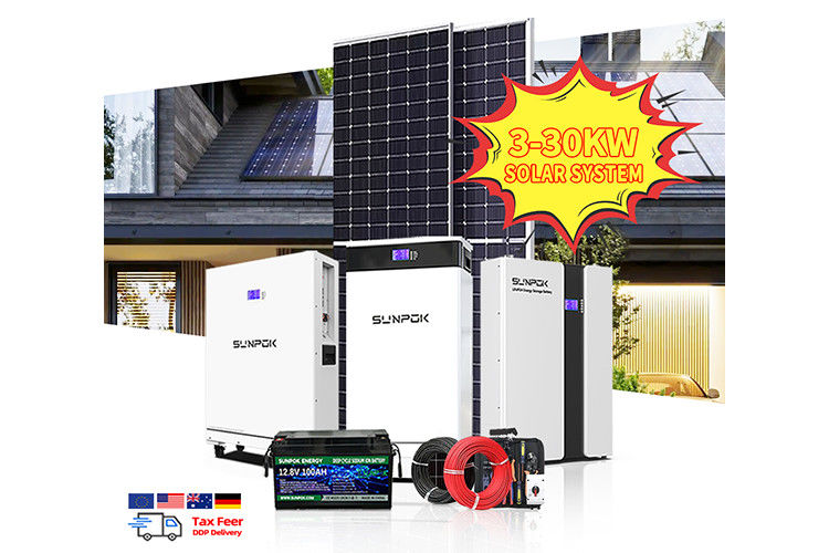Hibrit 6kw 8kw 10kw 12kw 20kw Güneş Sistemi Güneş paneli 10kw Sistemi Lityum Pil 48v 100ah Güneş Sistemi için