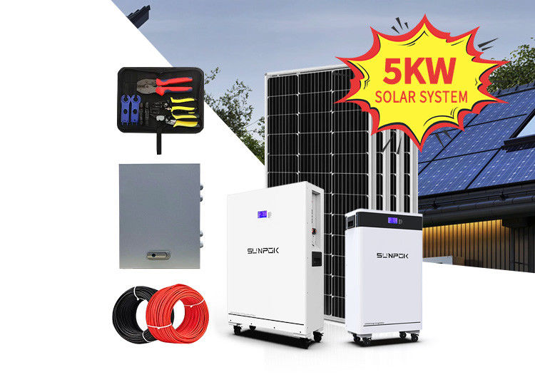 Güneş Sistemi 8kw 10kw 12kw 15kw Lityum Pil ve Inverterli Güneş Paneli Kiti