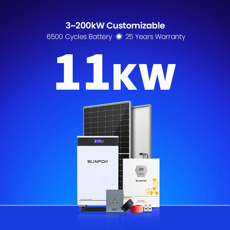 Ev Kullanımı Güneş Enerjisi Sistemi 3KW 6KW 11KW 22KW Hibrit Şebeke dışı Güneş Paneli Çiftlikleri LifePo4 Batarya Şebeke dışı Güneş Paneli Kiti