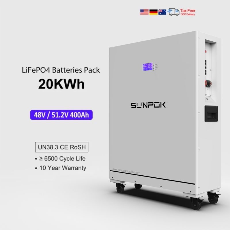 48V 51.2V Lifepo4 400Ah 20Kwh Ess Lityum Ion Pil Paketi Güç Duvarı Ev Enerji Depolama Sistemi