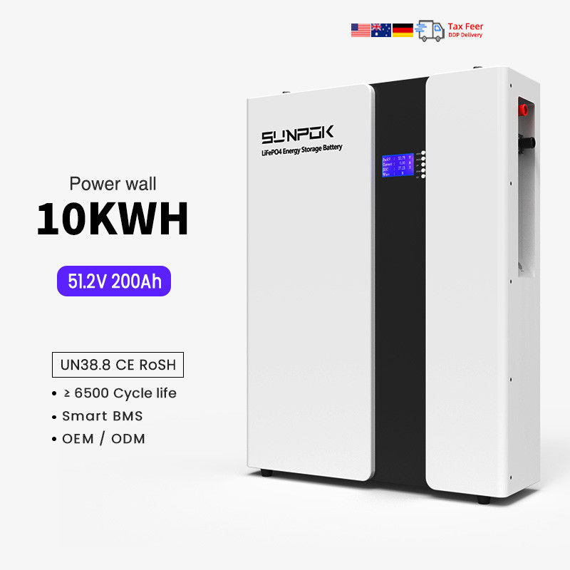 Lifepo4 Bataryası 48V 51.2V 10KWH Duvara monte edilmiş Lityum Bataryası 48Volt 200ah Lityum İyon Bataryası Güneş Sistemi için Solaire