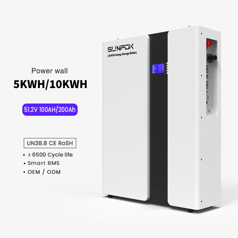 Home Lifepo4 Güneş Enerjisi Depolama Pil 200Ah 48V 10kWh Güç Duvar Lityum İyon Lifepo4 Pil En İyi Fiyatla