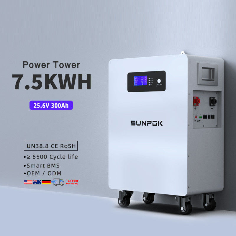 Yüksek Kaliteli 24V Lityum-Ion Pil 300Ah 7.5Kwh Lifepo4 24V 300Ah Pil Çatılı Güneş Pil Depolama ile