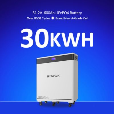 30Kwh Lithium Lifepo4 Battery 48V Solar Energy Storage Big Batteries System 51.2V 600Ah 30Kwh Solar Lifepo4 Battery With Bms
