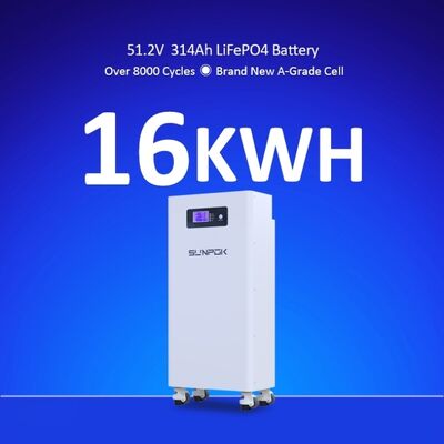 Ev Enerji Depolama Bataryası Zemin Montajlı Ev Enerji Depolama LiFePO4 Bataryası 51.2V 300Ah 15kWh Ev Enerji Depolama Sistemi