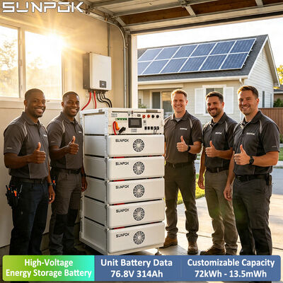 SUNPOK Lifepo4 Ev Bataryası 76.8V 314AH Lityum İyon Batarya Paketi Yüksek Voltajlı Enerji Depolama Bataryası