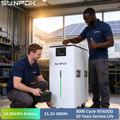 SUNPOK 48V 51.2V 15kwh Lithium Ion Battery 300Ah Lifepo4 Battery Vertical Solar Home Energy Storage